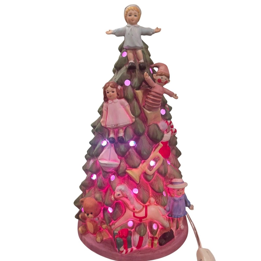 Schmid B Shackman 1988 Ceramic Light Up Christmas Tree ‎ SceneEUC Vintage